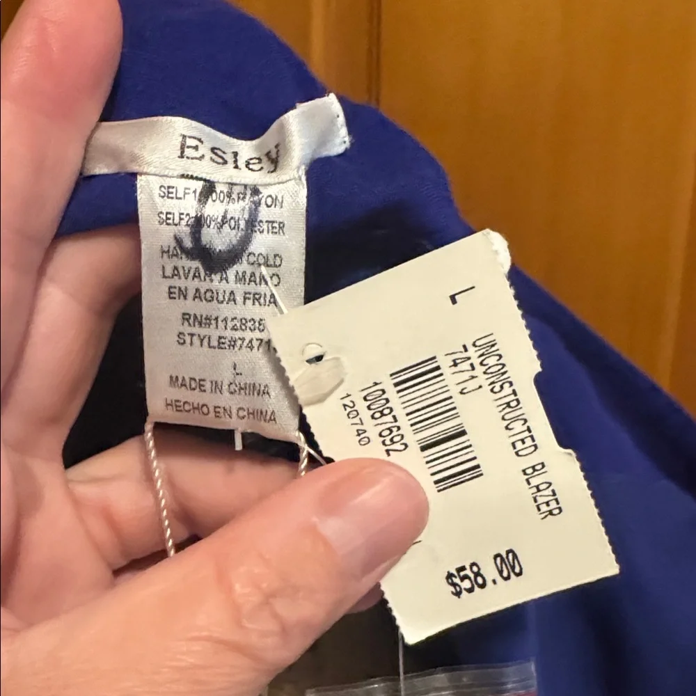 🆕 Esley Unconstructed Blazer fully lined Rayon/Polyester - Picture 3 of 10